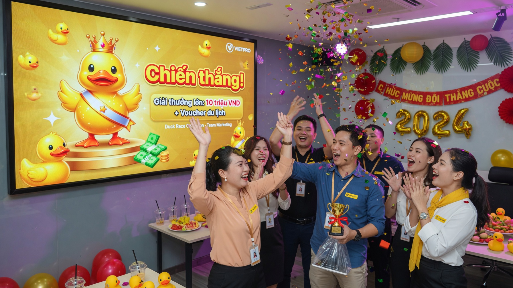 Kết quả chơi game đua vịt trong team building