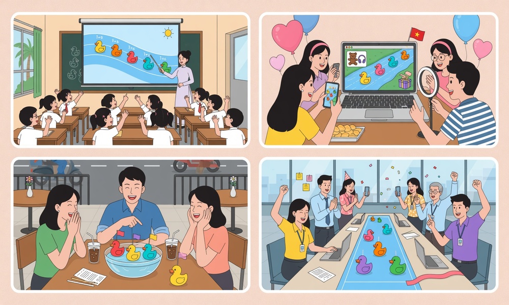 sử dụng game đua vịt ở nhiều tình huống