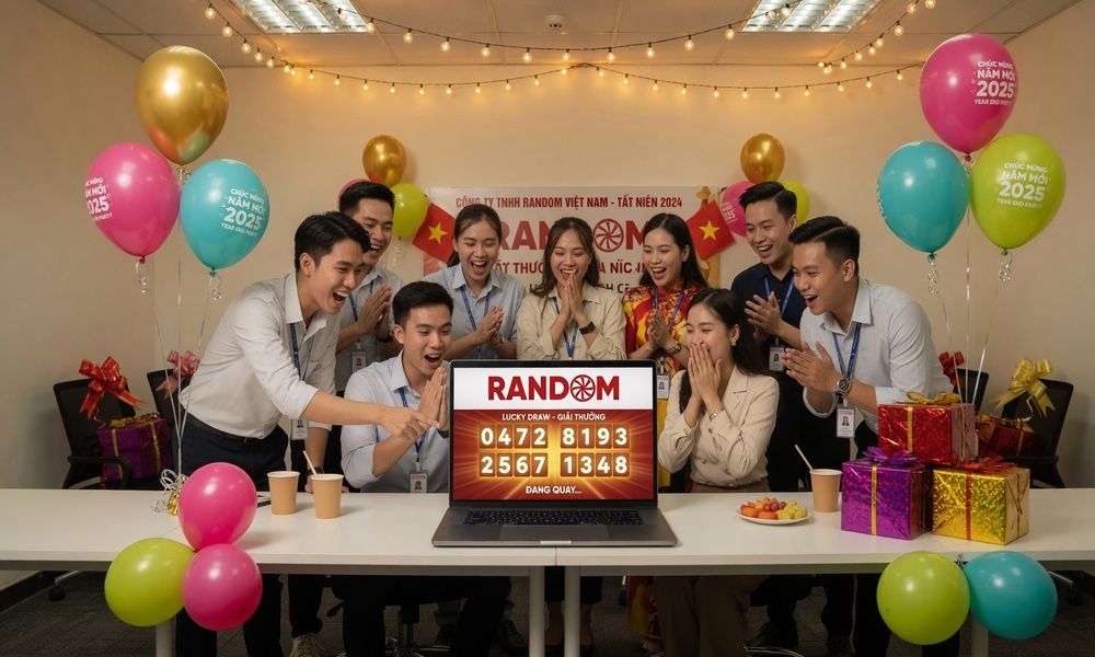 Tiệc công ty sử dụng random số để phát quà