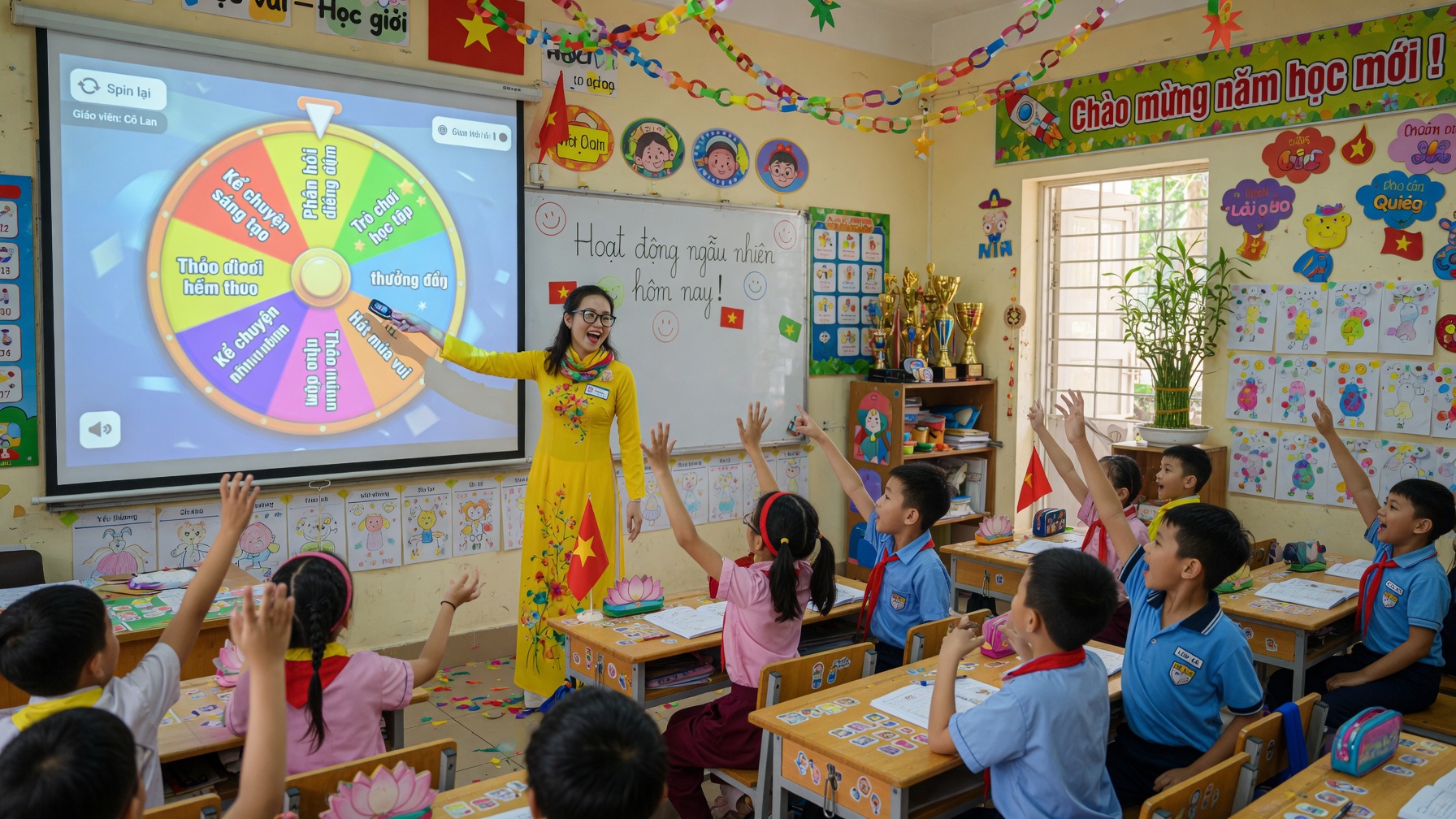 Ý tưởng sáng tạo vòng quay random trong lớp học