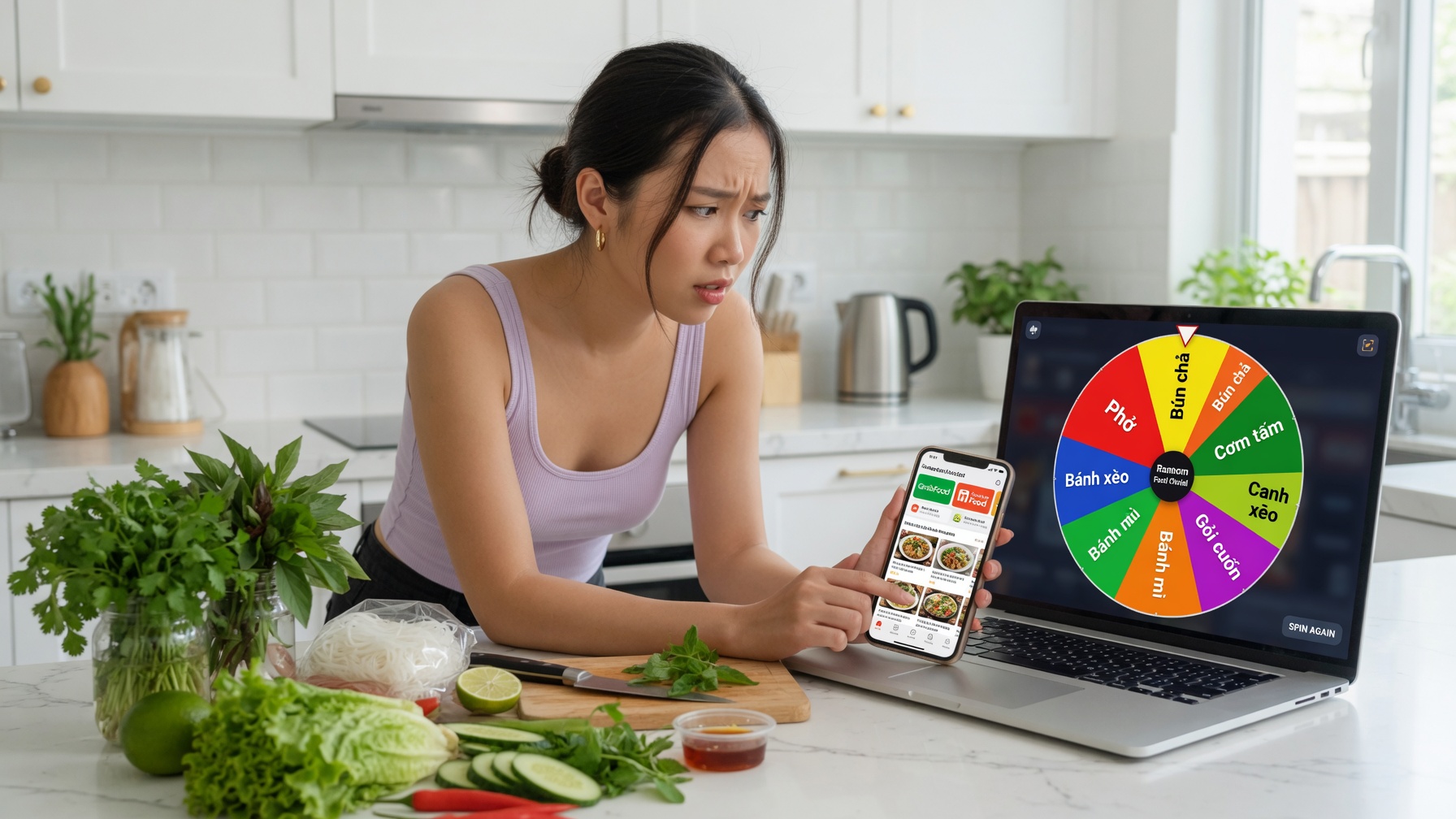 Vòng quay chọn món ăn hết cảnh phân vân ăn gì