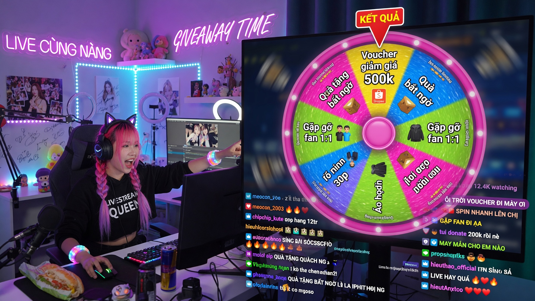 Ý tưởng sáng tạo dùng vòng quay random livestream giveaway
