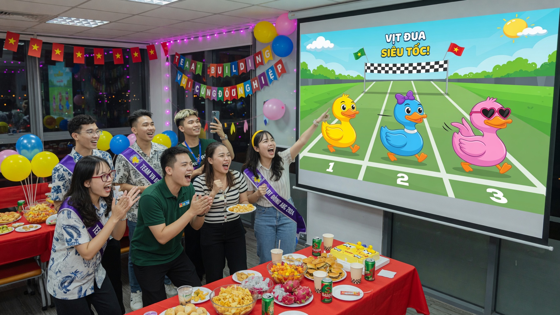 Ý tưởng chơi game đua vịt trong tiệc và team building
